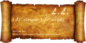 Lézinger László névjegykártya